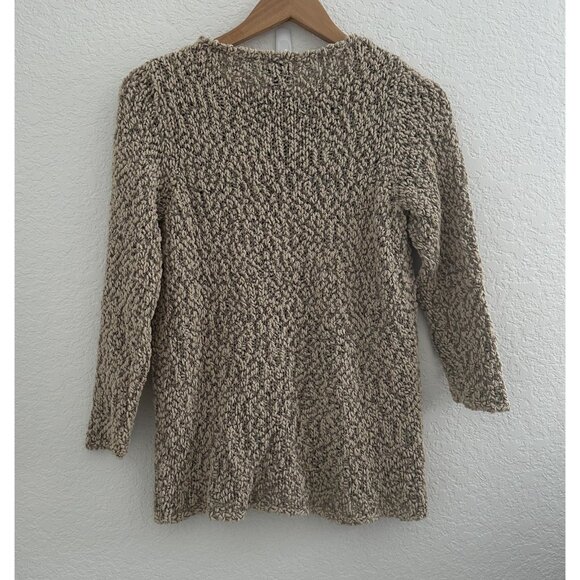 Sigrid Olsen Sport Chunky Knit Sweater Womens S Beige Textured Casual Grannycore - Picture 3 of 9